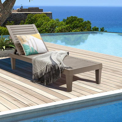 Outdoor Chaise Lounge Chair Lightweight Adjustable Patio Lounge Recliner Chair - 5