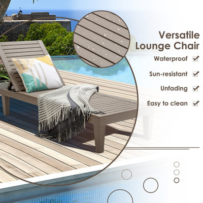 Outdoor Chaise Lounge Chair Lightweight Adjustable Patio Lounge Recliner Chair - 7