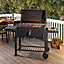 Outdoor Charcoal Barbeque Trolley Smoker Grill BBQ Cooker with Wheels and Side Table 160 cm