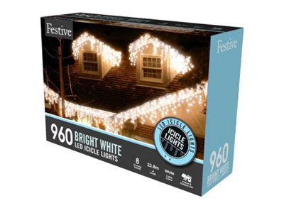 Outdoor Christmas Lights White 360 LED Lights DIY at B&Q