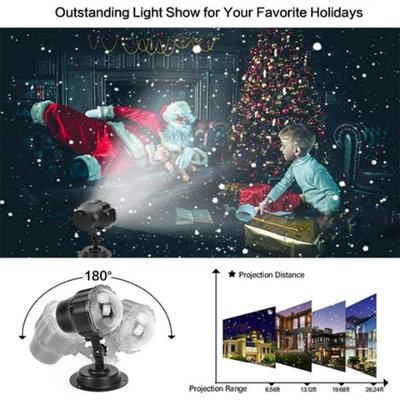 Outdoor Christmas Snowfall Projector LED Moving Snowflake Landscape Light