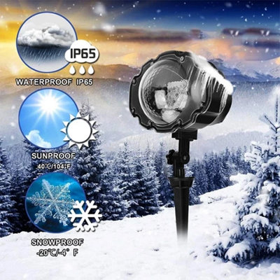 Outdoor Christmas Snowfall Projector LED Moving Snowflake Landscape Light