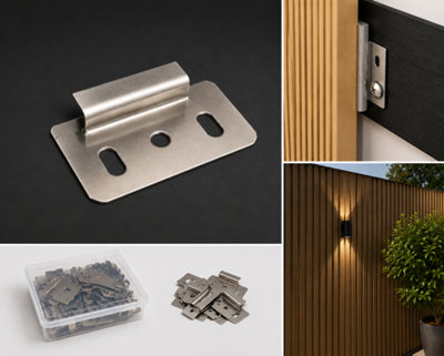 Outdoor Composite Wall Panel Clips Pack of 50 Hidden Fixing Clips for ...