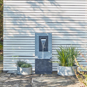 Outdoor Contemporary Water Feature Cement Finish H81Cm