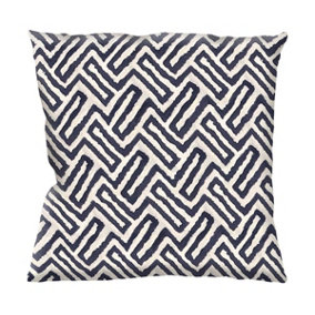 Outdoor Cushion 55cm x 55cm Water Repellent Blue/White