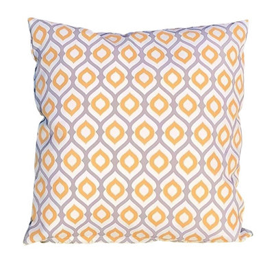 Outdoor Cushion 55cm x 55cm Water Repellent Yellow/Grey/White