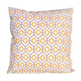 Outdoor Cushion 55cm x 55cm Water Repellent Yellow/Grey/White