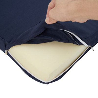 Outdoor Dark Blue 2Pcs Garden Sofa Cushion Backrest Set Polyester Dining Chair Cushion Seat Pads for Outdoors