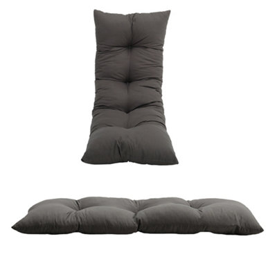 Outdoor Dark Grey Rectangular Garden Sofa Bench Seat Cushion Patio Seat Cushion Dining Chair Seat Pads