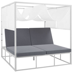 Outdoor Daybed Metal White PALLANZA