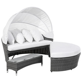 Outdoor Daybed PE Rattan Grey SYLT LUX