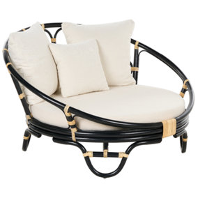 Outdoor Daybed Rattan Black ROSSANO