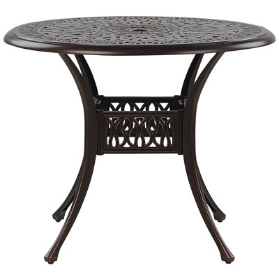 Outdoor Dining Table for 4 ANCONA 90 cm 90 cm Metal Dark Brown