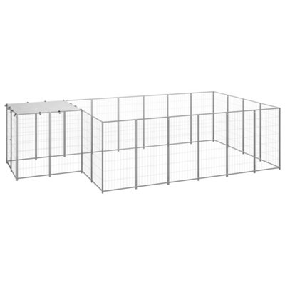 Outdoor Dog Kennel Silver 8.47 m² Steel | £435.99 at B&Q