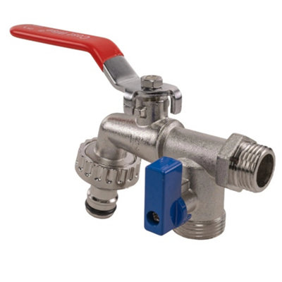 Outdoor Double Garden Tap - Heavy Duty Metal with 1/2inch Inlet Dual ...