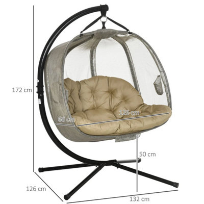 Outdoor Double Hanging Chair - Swing Chair with Metal Stand