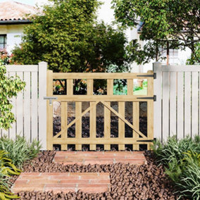 Outdoor Entrance Gate Picket Style for Patios and Yards W 120cm H 90cm