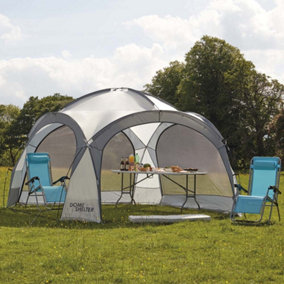 Outdoor Event Dome Shelter Party Tent UV Protection with 4 Mesh Walls, 2 Sun Shade Walls Measures L350 x W350 x H230