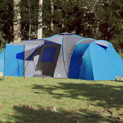 Outdoor Family Tent Dome 12-Person Blue Waterproof