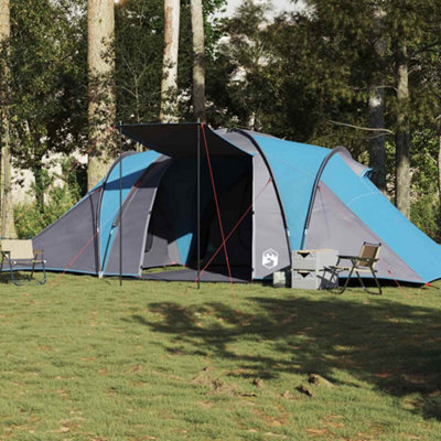 Outdoor Family Tent Dome 6-Person Blue Waterproof