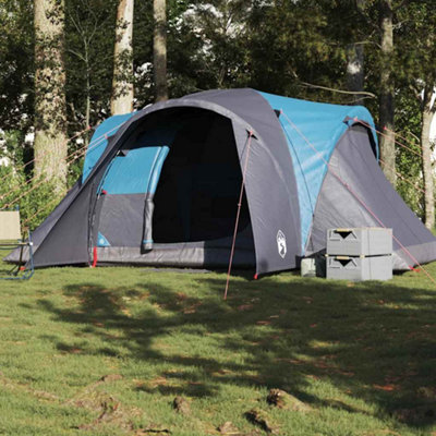 OUTDOOR FAMILY TENT DOME 6-PERSON BLUE WATERPROOF