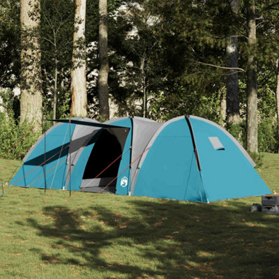 Outdoor Family Tent Dome 8-Person Blue Waterproof