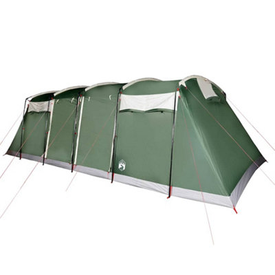 Tente Tunnel 8 Personnes - Imperméable Verte - 4 Chambres, 2 Portes - Idéale Camping Famille - 22kg - 3
