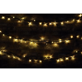 Outdoor Festive Heavy Duty 90 LED Christmas String Lights with Controller- Warm White
