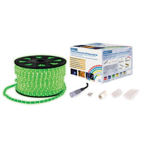 Outdoor Festive Static LED 45M Rope Lights Kit With Wiring Accessories- Green