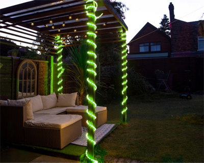 Outdoor Festive Static LED 90M Rope Lights With Wiring Accessories- Green | at B&Q