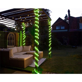 Outdoor Festive Static LED 90M Rope Lights Kit With Wiring Accessories- Green