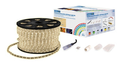 Outdoor Festive Static LED 90M Rope Lights Kit With Wiring Accessories- Ice White Price Comparisons | Compare The Build