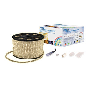 Outdoor Festive Static LED 90M Rope Lights Kit With Wiring Accessories- Ice White
