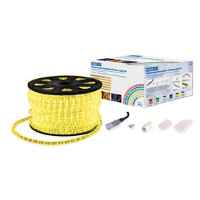 Outdoor Festive Static LED 90M Rope Lights Kit With Wiring Accessories- Yellow