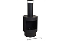 Outdoor Fireplace Chiminea Tall Metal Patio Heating Log Wood Burner Furniture Fire Pit
