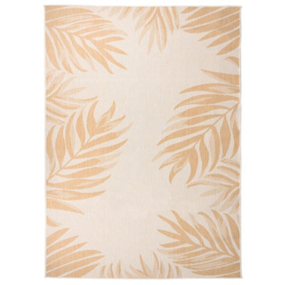 Outdoor Flatweave Rug 200x280 cm Leaf Pattern