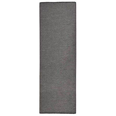 Outdoor Flatweave Rug 80x250 cm Grey