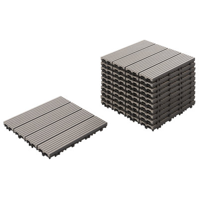 Outdoor Flooring ATELETA Wood-Plastic Composite (WPC) Grey