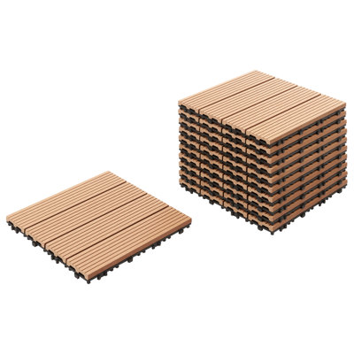 Outdoor Flooring ATELETA Wood-Plastic Composite (WPC) Light Brown