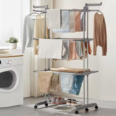 Outdoor Foldable Clothes Airer Rack Indoor Dryer Laundry Dry Rail Hanger