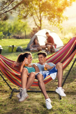 Outdoor Framed Hammock Swing Furniture Leisure Freestanding Garden Patio Chair Bed Rainbow with Stand DIY at B Q