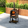 Outdoor Freestanding Large Stainless Steel Pizza Oven with Wheels and Chimney