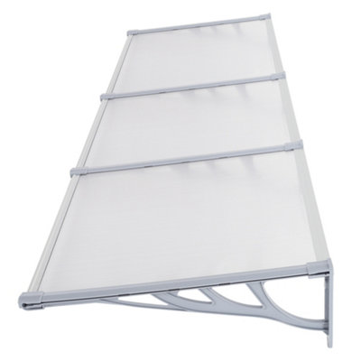 Transparent Retractable Front Door Canopy Outdoor Awning Window Garden Canopy Patio Porch Awning Rain Shelter Cover 100cm W