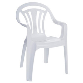 White plastic discount garden chairs b&q