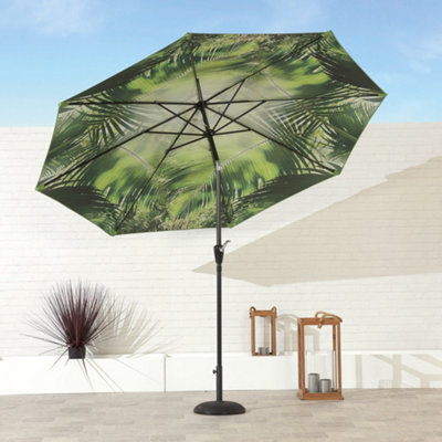 Outdoor Garden 2.7m Palm Print Crank & Tilt