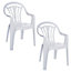 Outdoor Garden 2 x Chairs Furniture Waterproof Set Low Back Plastic Seat