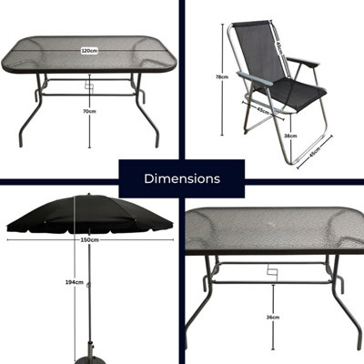 Cuba black 6 piece patio set hotsell