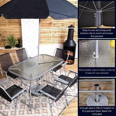 Six person store patio set