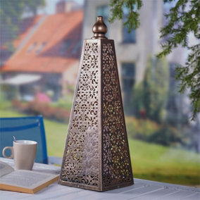 Outdoor Garden Battery Powered Luxor Style Pyramid Lamp Light- 45cm