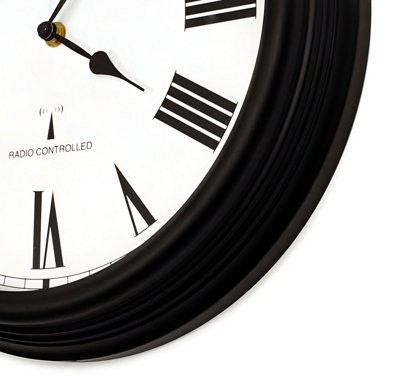 Outdoor Garden Clock Black Perfect Time Radio Controlled 38cm - 3